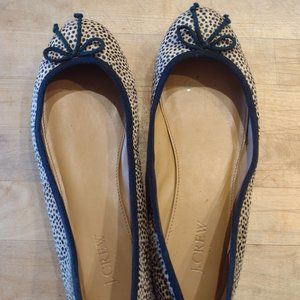 J. Crew Size 8 Cheetah Spot Calf Hair Ballet Flats